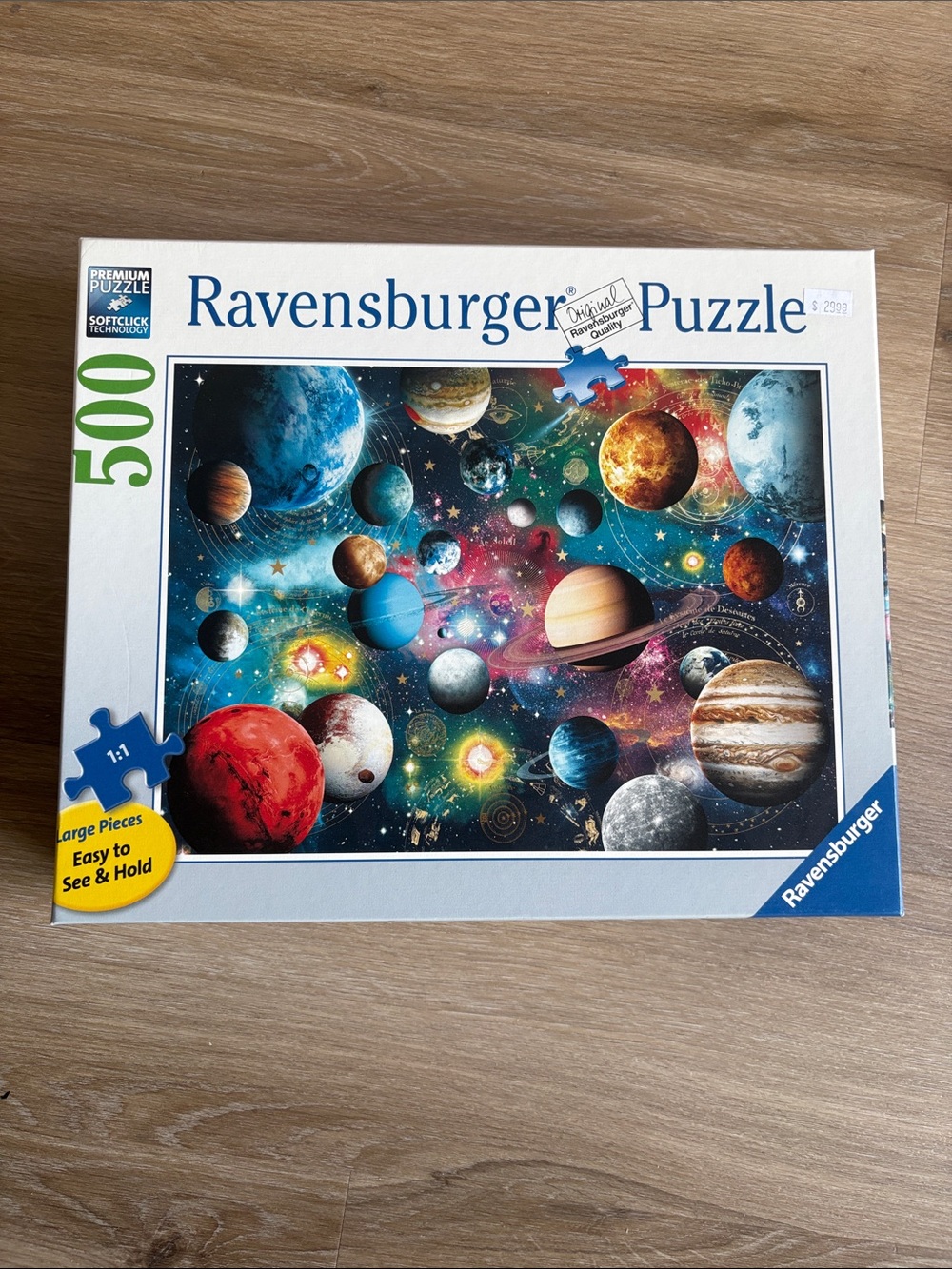 Ravensburger Space Planets Puzzle 500 pieces - blue, red, orange, gold